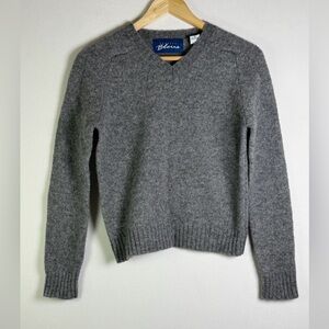 Express Blues Women’s Vintage Y2K 100% Wool V-Neck Cropped Sweater Sz XS Gray